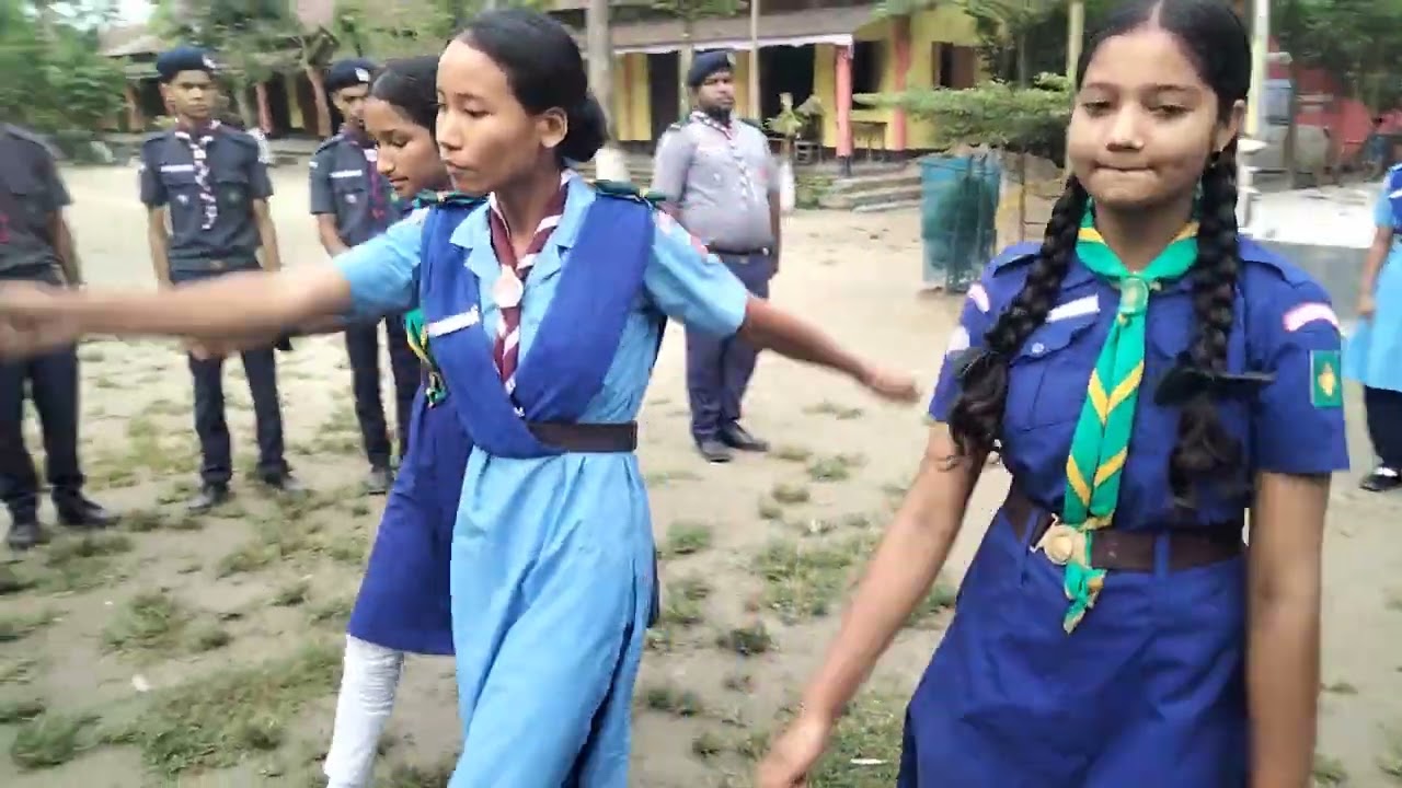 Flag Hoisting  of Camp : Scouts and Guides