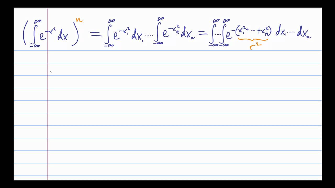 How to derive the volume of an n-dimensional hypersphere in 3 minutes.