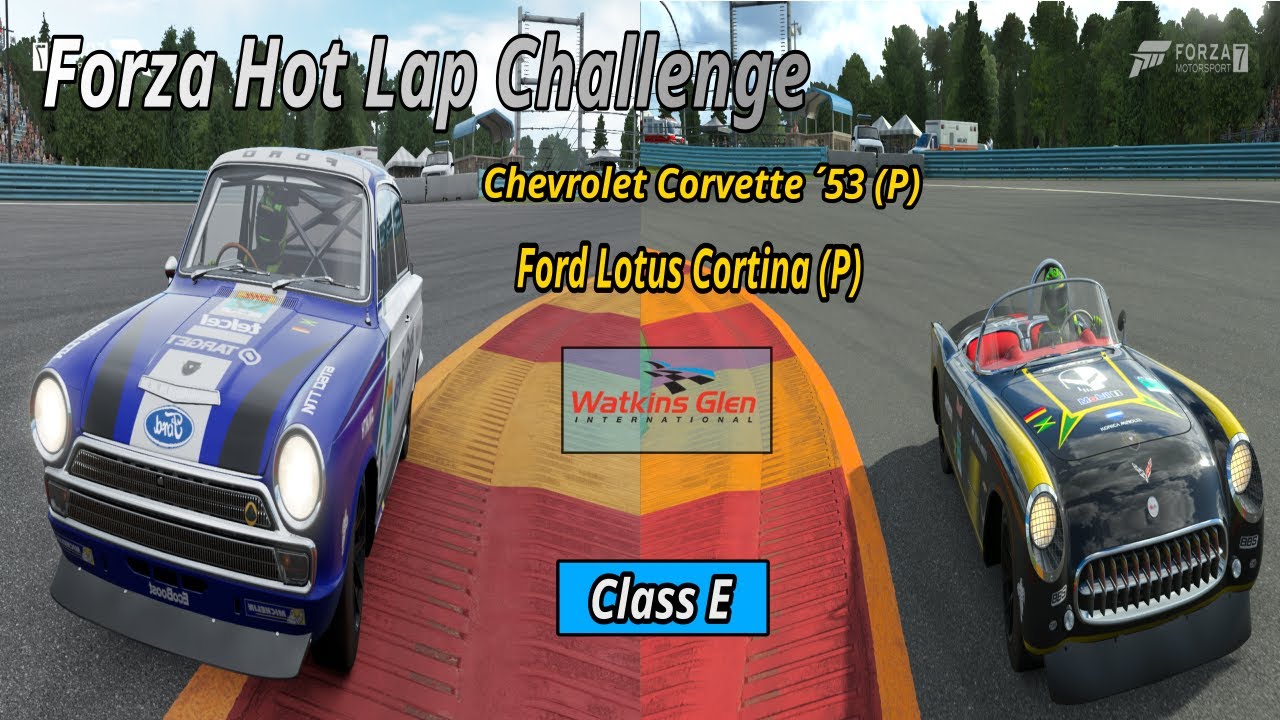 Ford Lotus Cortina (P) vs Chevrolet Corvette ´53 P() Watkins Glen HLC !!