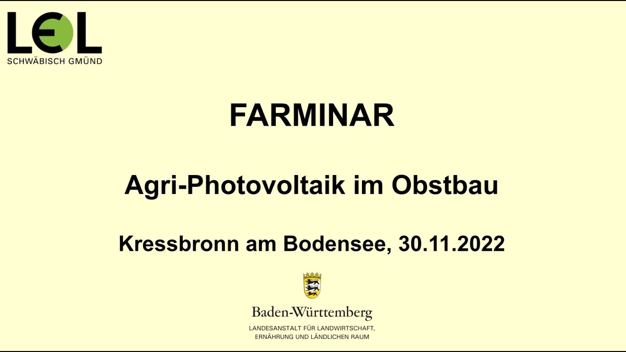 FARMINAR: Agri-Photovoltaik im Obstbau