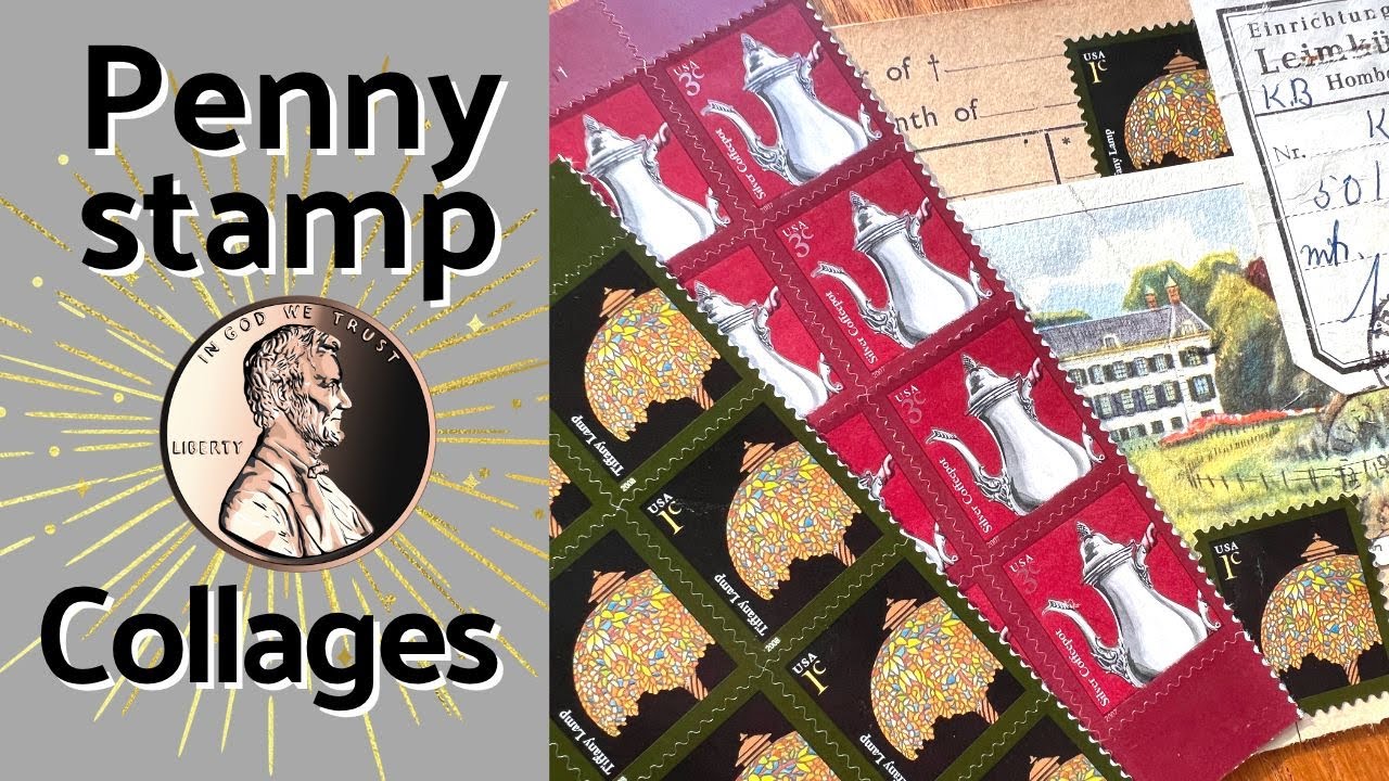 Collage with me ⭐️ Penny stamp art collage