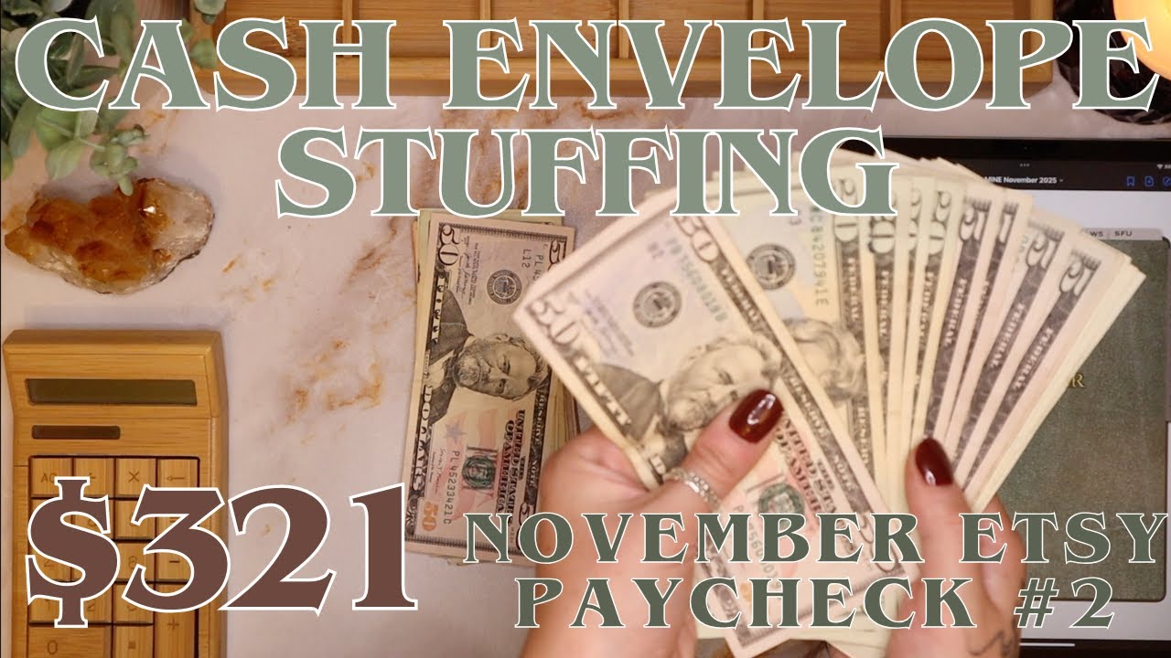 Наполнение конверта деньгами на 321 доллар | Etsy Paycheck #2 + Советы по деньгам! | Бюджеты для ...