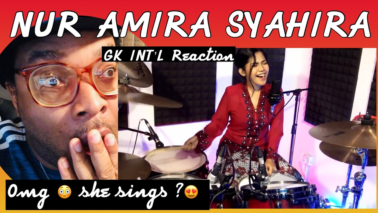 Selamat  Hari  Raya Menyanyi Sambil MAIN DRUM - NUR AMIRA SYAHIRA SINGING DRUMMER (REACTION)