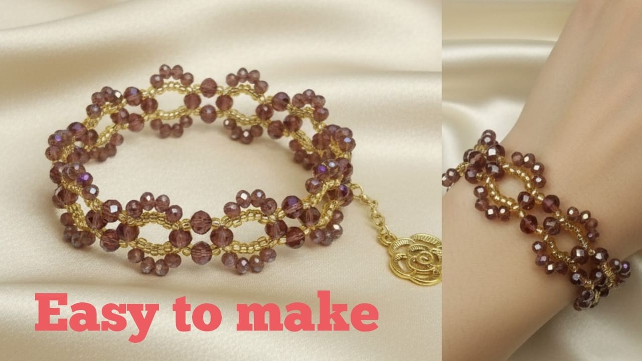 DIY Crystal Beaded Bracelet Tutorial | 5mm & 4mm Crystals + Seed Beads + Lobster Clasp Step by Step