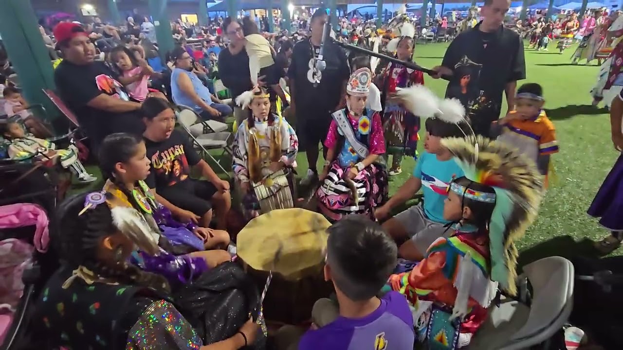 COLVILLE P&Ecirc;&Acirc;K drumming at the Kalispel Tribe Powwow @ Usk, WA 2025