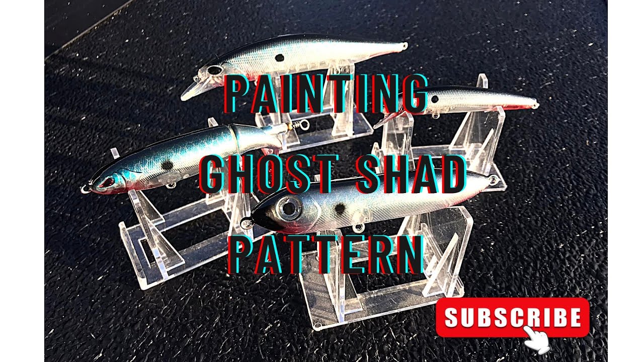 Airbrush Painting the Ghost Shad pattern on a top water spook and some other baits.