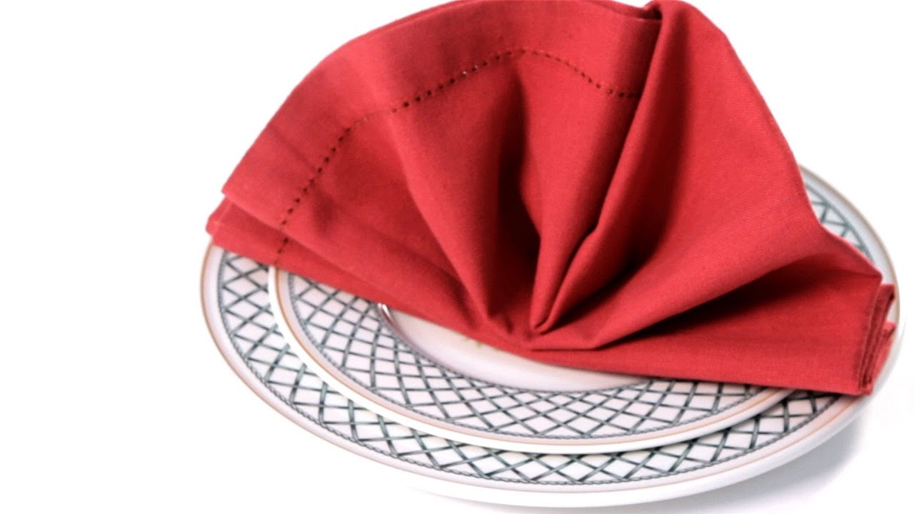 How to Fold a Napkin into a Standing Fan | Napkin Folding
