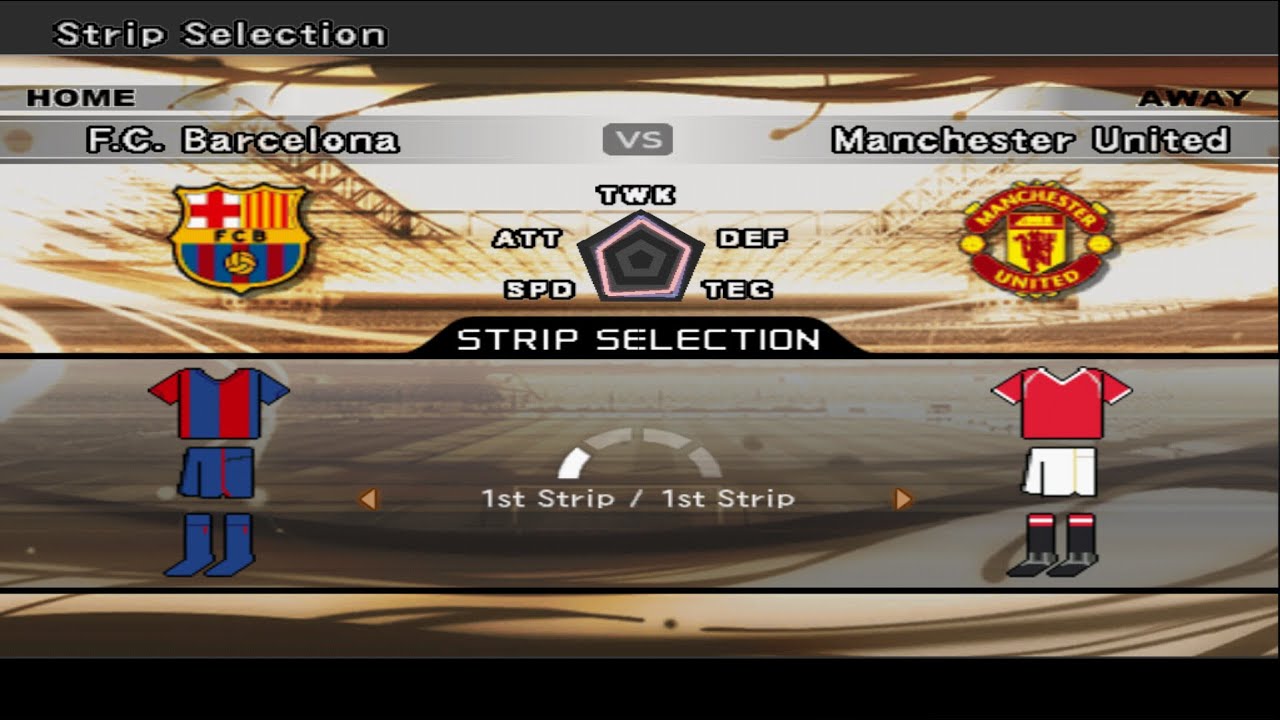 PES 6 — «Барселона» против «Манчестер Юнайтед» — геймплей 720p