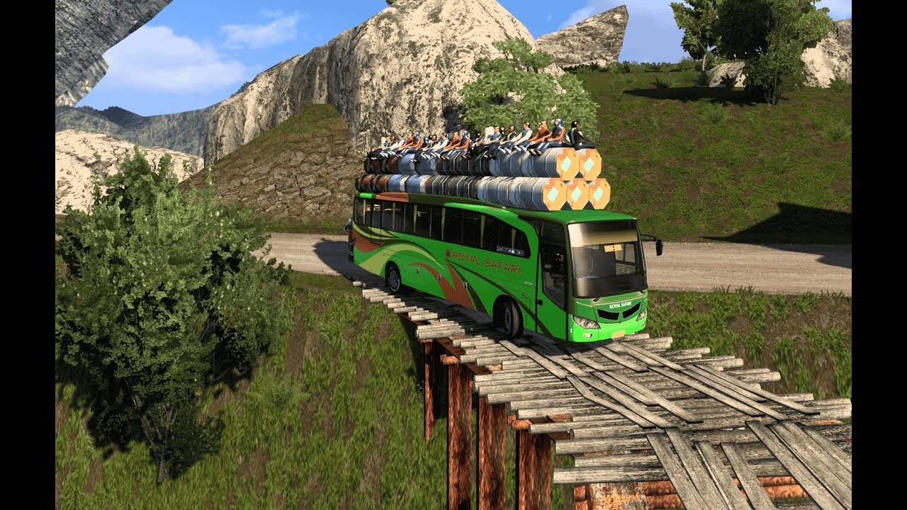 Indian Maruti Bus Driving On Dangerous Roads - Bus Almost Went Into Ravine | ETS2 1.55 Livestream