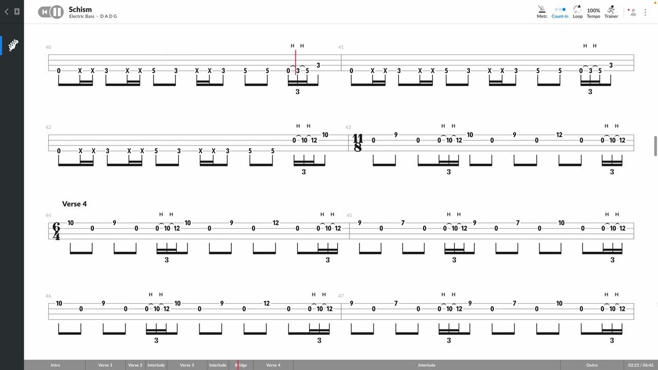 Tool - Schism (BASS TAB PLAY ALONG)