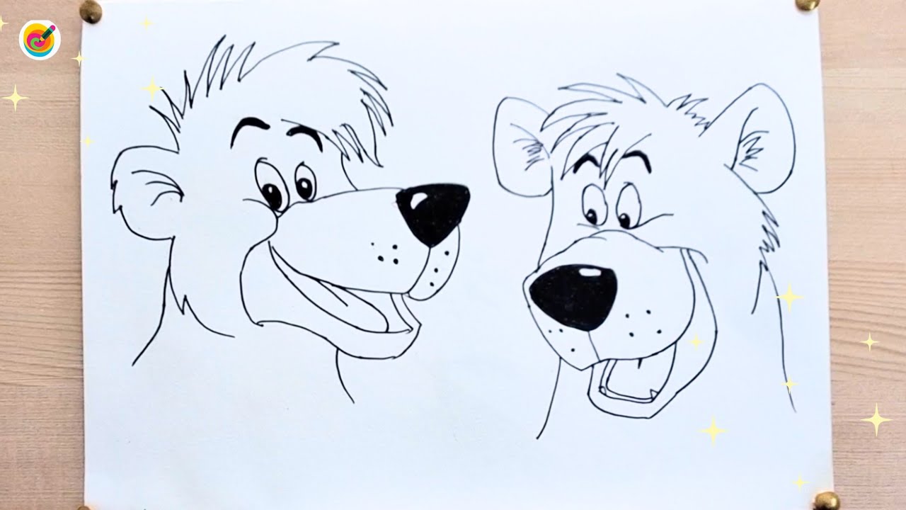 How to Draw Baloo | Easy Jungle Book Cartoon Drawing Step by Step