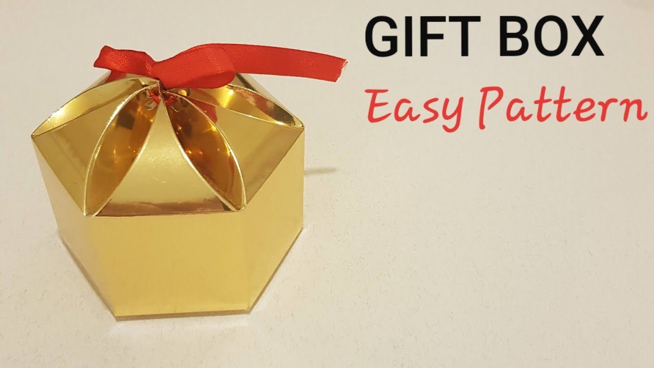 Amazing flower top gift box | Gift wrapping ideas |How to make Hexagon gift box | creative ideas DIY