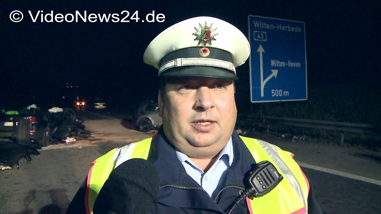 15.10.2016 - VN24 - Geisterfahrer auf der A43 - Fataler Unfall mit drei Toten bei Witten-Heven