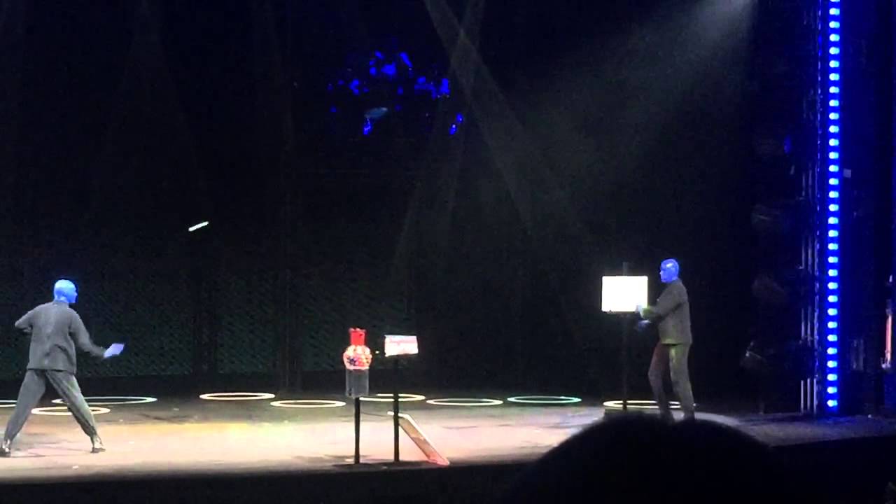 Blue Man Group Gum catching Competition