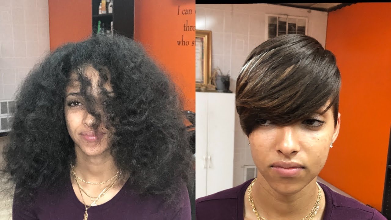 Quickweave Short Cut On Extra Long Hair (Flat & Lump Free) | Pixie Cut