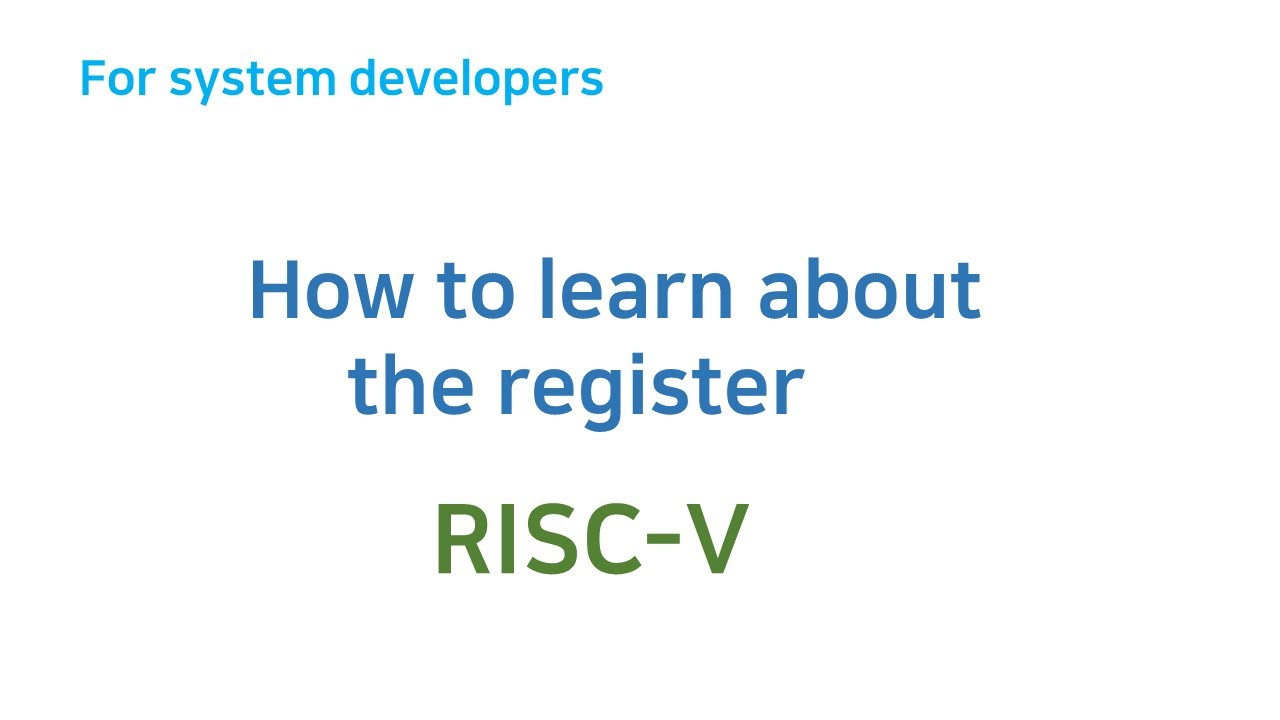[RISC-V] How to learn registers efficiently