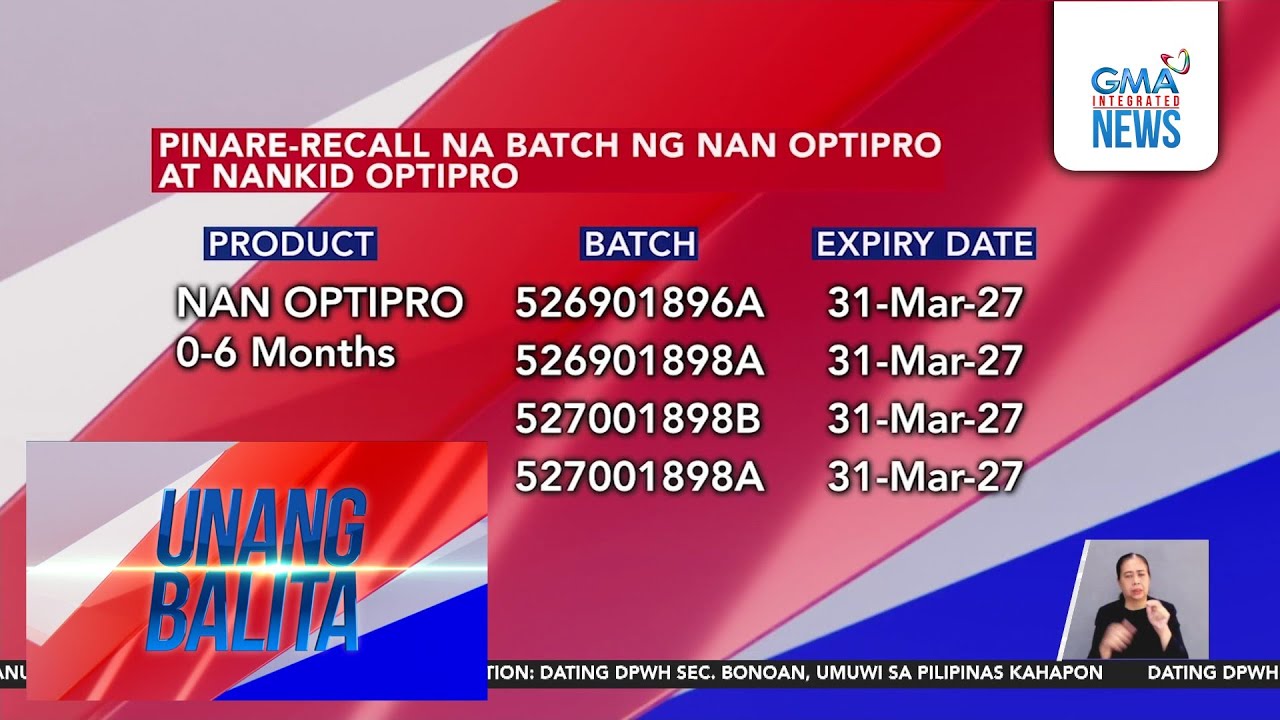Mga report ng health concerns tungkol sa mga nakainom ng ni-recall na batch ng... | Unang Balita
