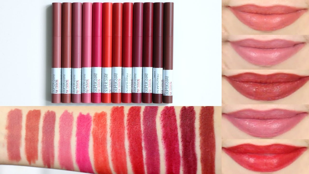 Помада Maybelline SuperStay Ink Crayon || Свотчи для губ + обзор