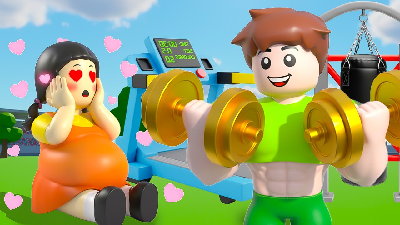 Roblox 3D Bruce Smash: The FatBoy Become Strong Gym - Bacon Hair Determined to Change