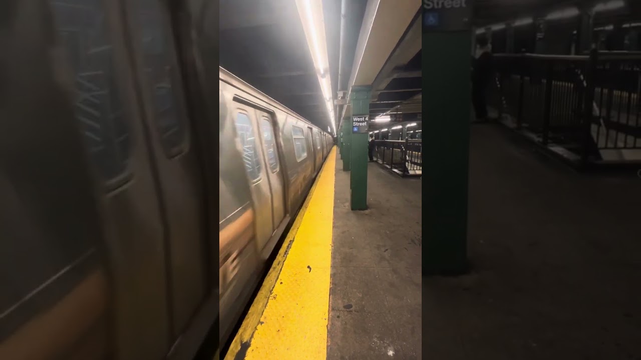 NYC subway Uptown To 168th Street bound C local train @ W 4th Street Washington Square