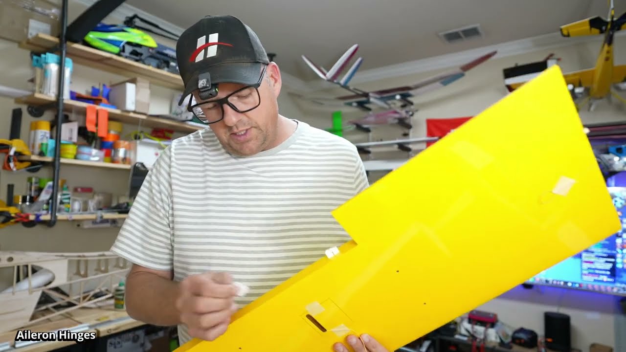 Hangar 9 10cc J-3 Cub ARF Assembly | Aileron Hinges & Servos, Wing Struts