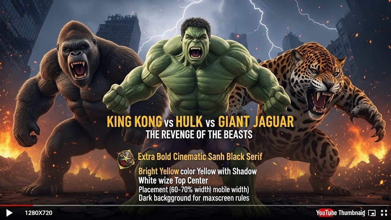 King Kong vs Hulk vs The Giant Jaguar | The Revenge of the Beasts