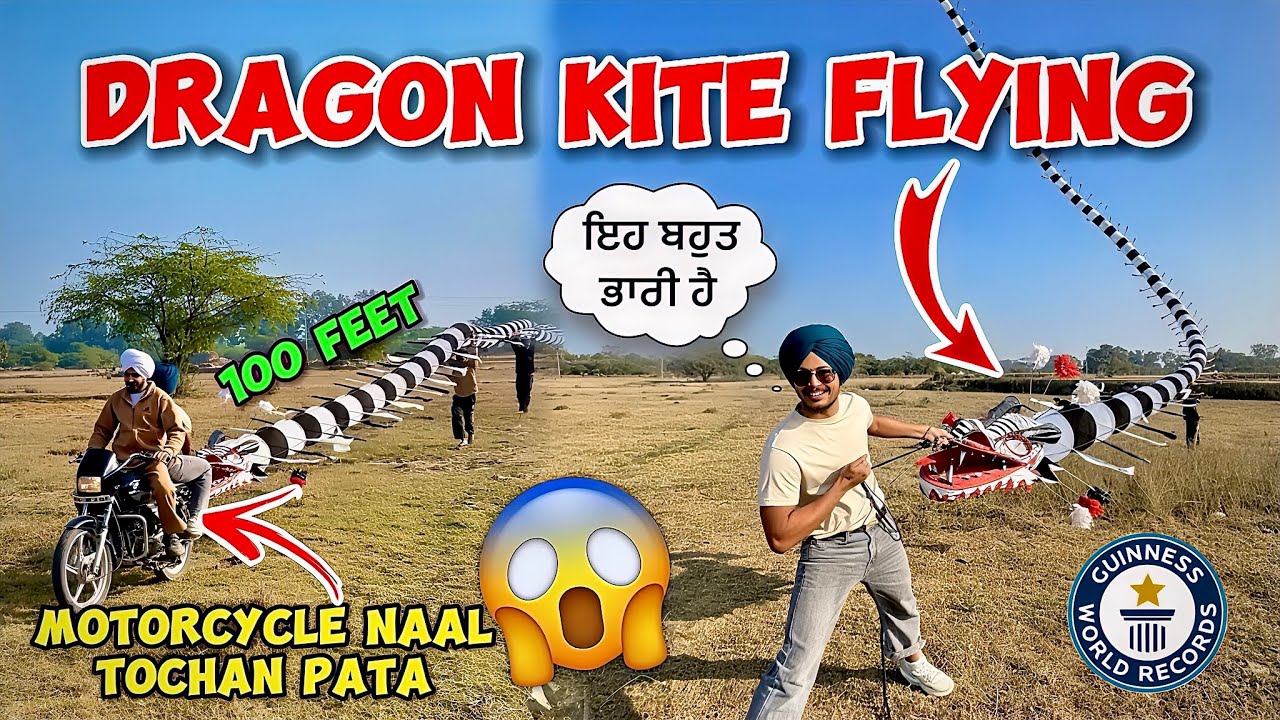 Dragon Kite Flying In Punjab 😱|| Dragon kite in AMRITSAR 😍|| #kiteflying #vlogs #kites #chinesekites