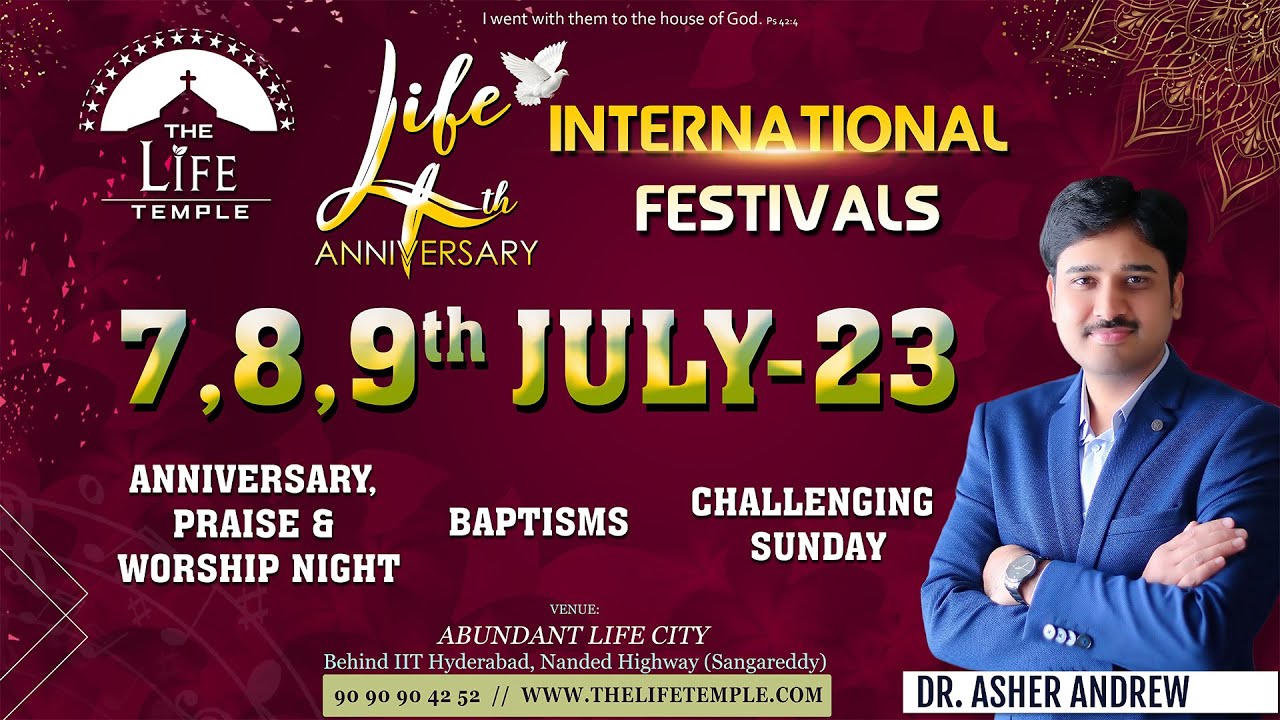 #live The Life International Festivals - Day 3 || 09-07-2023 || Dr Asher Andrew || The Life Temple
