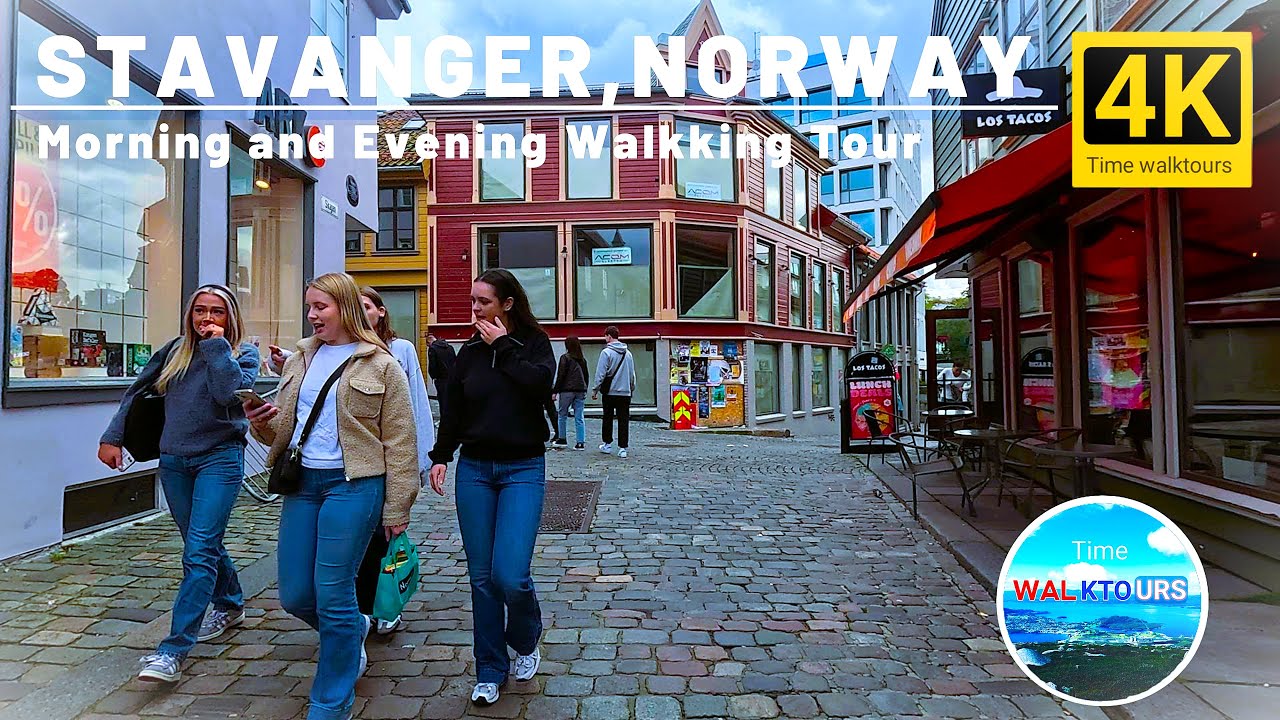 🇳🇴 Stavanger City, Norway Walking Tour with Captions, 4k60fps HDR