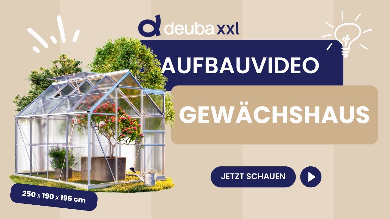 Aufbauvideo - GARDEBRUK&reg; Alu Gew&auml;chshaus 250x190x195cm