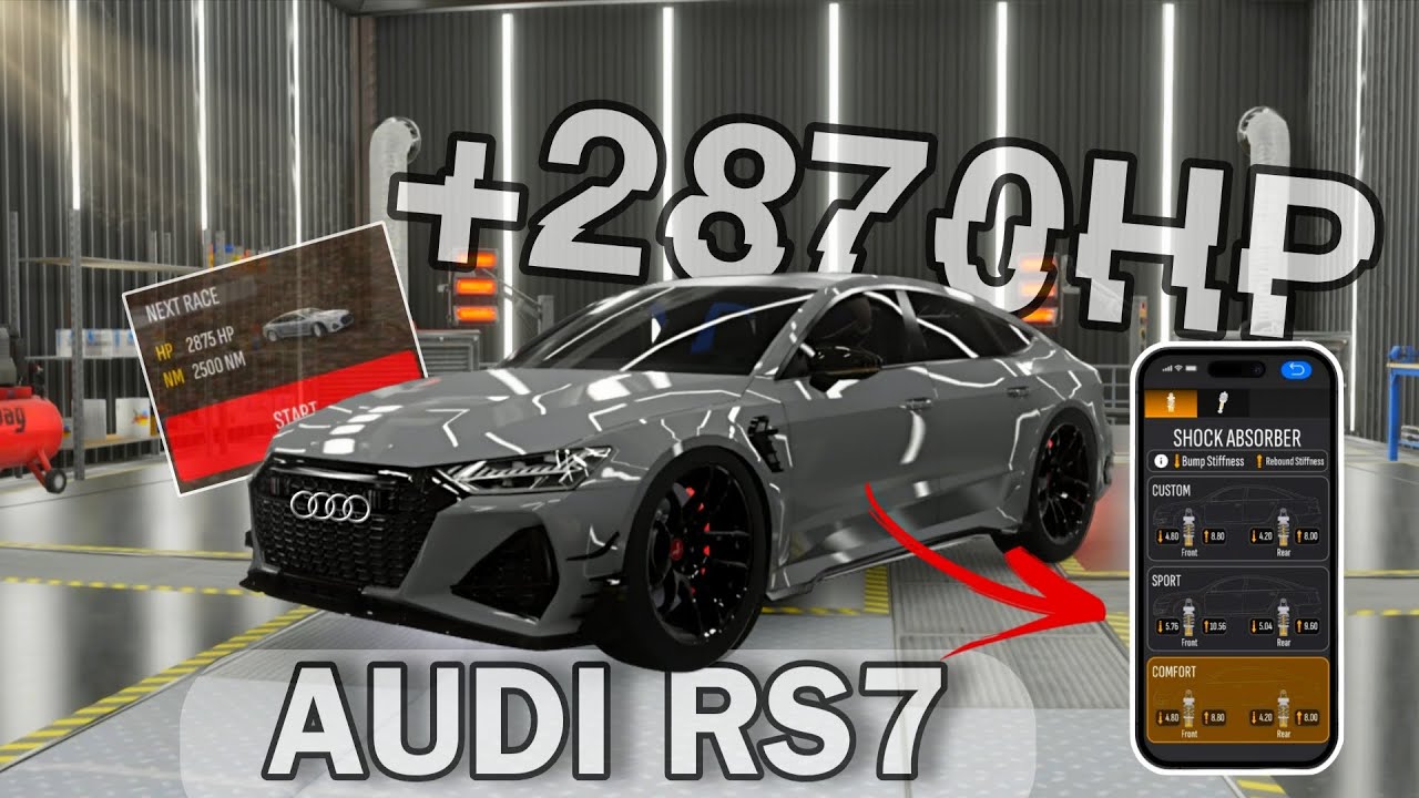 +2870HP🤯 Audi Rs7 Sportback Drag Racing 6 Sec Car Parking Multiplayer 2 | CPM2 New Update [Eng Sub]