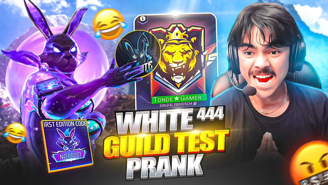 WHITE 444 GUILD TEST PRANK 😳🔥 1 VS 4 💀 LAKA GAMER VS REX 🥶 FREE FIRE