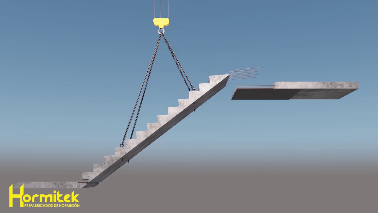 PRECAST STAIRCASE INSTALLATION PROCESS - 3D ANIMATION