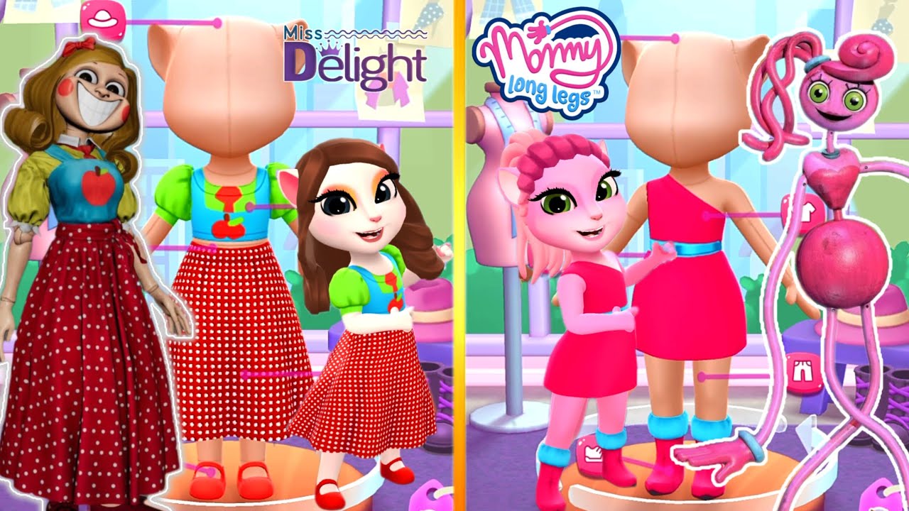 Cute or Creepy? 🎀👻 Miss Delight vs Mommy Long Legs | Talking Angela