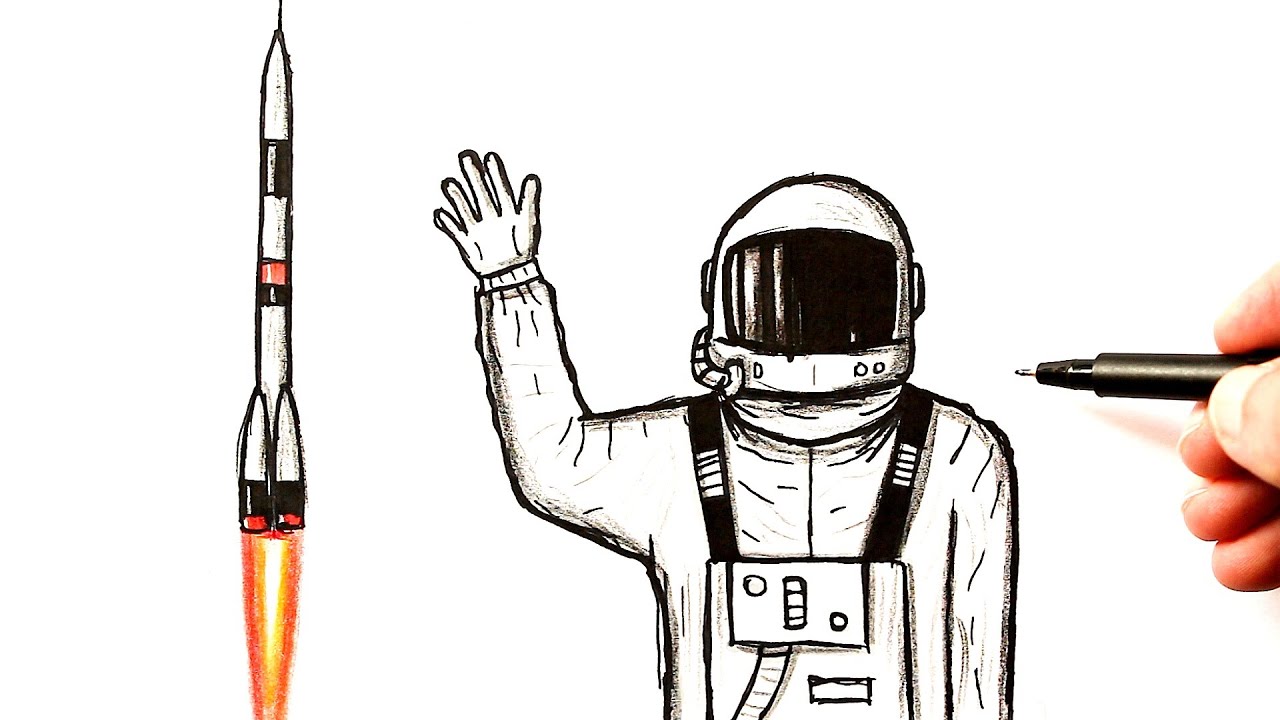Как нарисовать рисунок на День Космонавтики