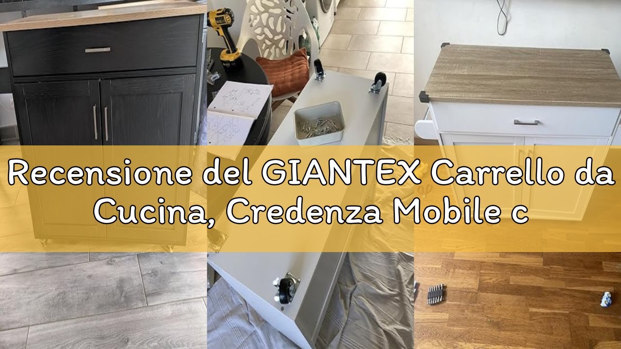 Recensione del GIANTEX Carrello da Cucina, Credenza Mobile con Cassetto, Anta Doppia, Portaspezie e