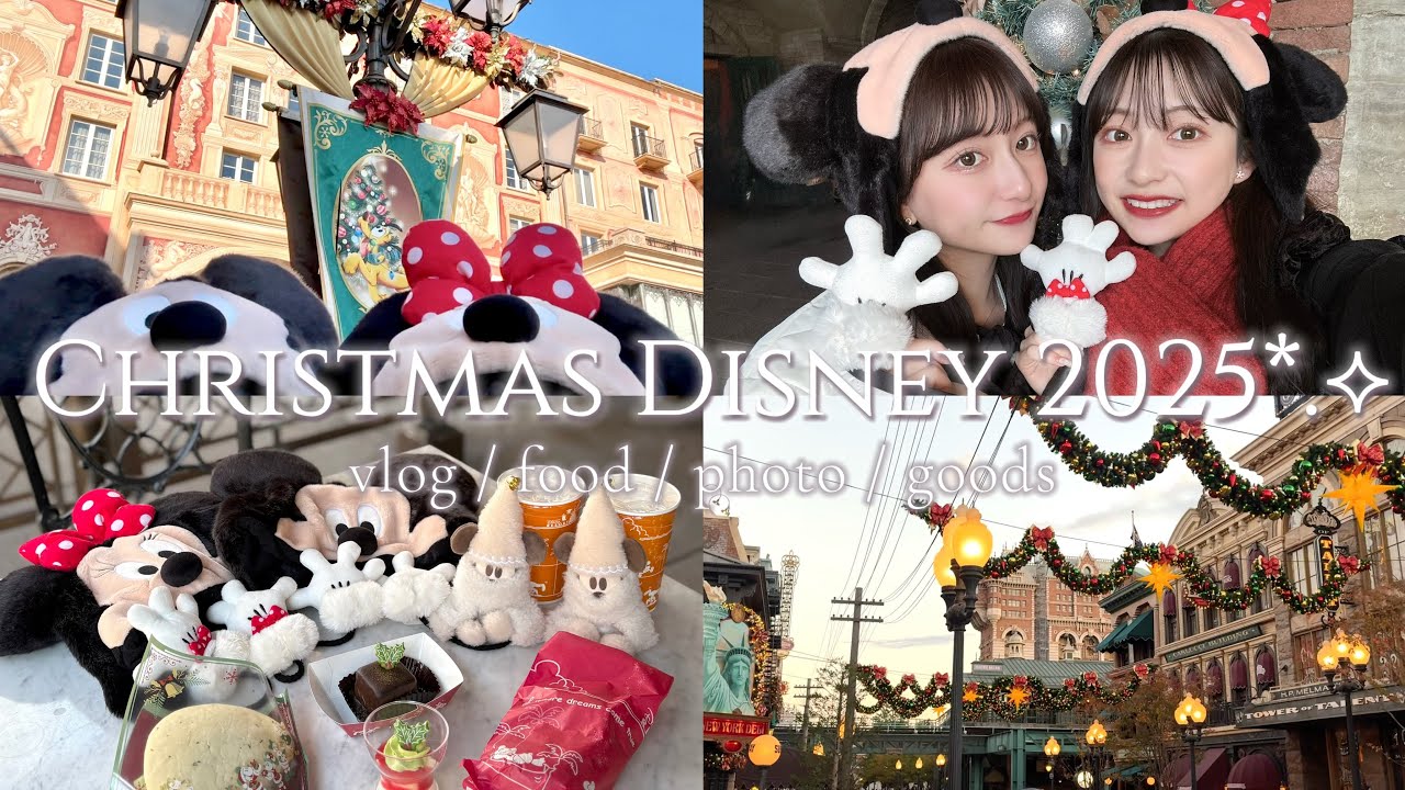 【disney vlog】新グッズ発売日に行くクリスマスディズニー🎄‎₊ ⊹可愛いが溢れる世界で1日幸せすぎた…♥️