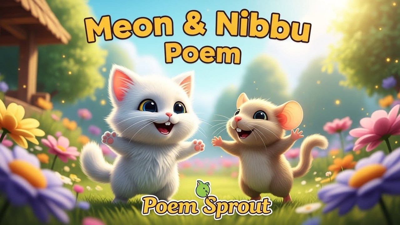 Meon 🐱 & Nibbu 🐭 Friendship Poem | Kids Nursery Rhyme | Kids Poem