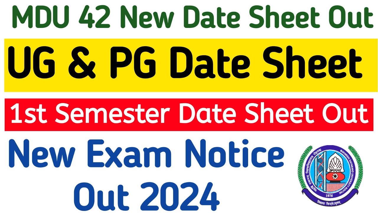 Mdu Ma Date Sheet Out 2024 | Mdu new exam notice out 2024 | Mdu 42 new datesheet out 2024 | MDU HELP