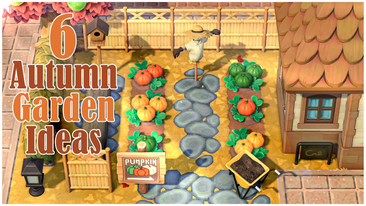 6 autumnal garden ideas in ACNH - Speed Build || Animal Crossing New Horizons