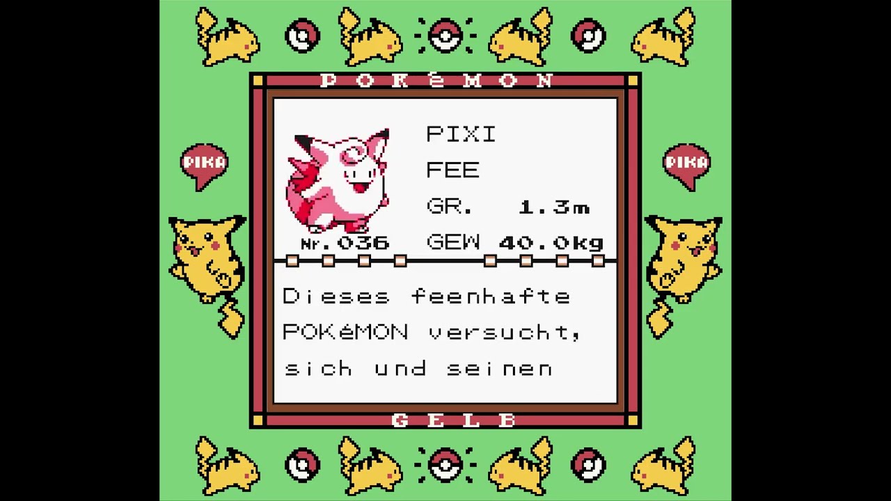 Pokémon Yellow Edition: Special Pikachu Edition - Complete Pokédex (German Version)