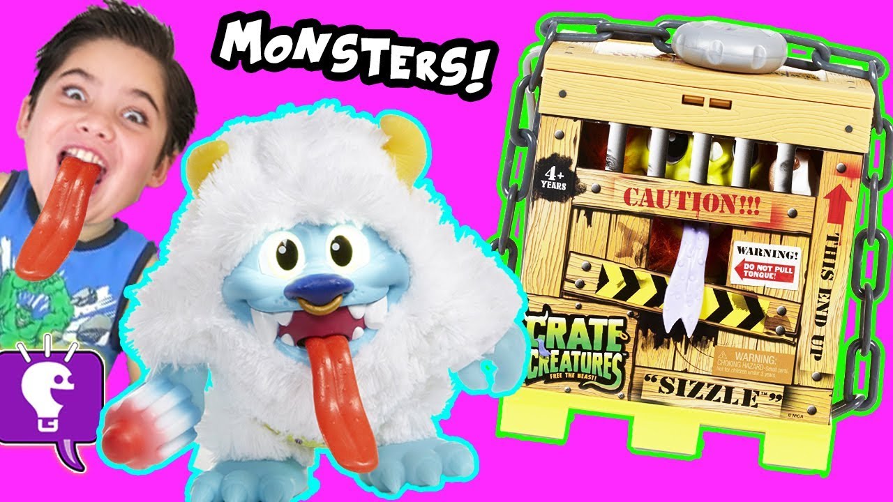 CRATE CREATURES Toy Review and GAME PLAY with Fuzzy MONSTERS by HobbyKidsTV