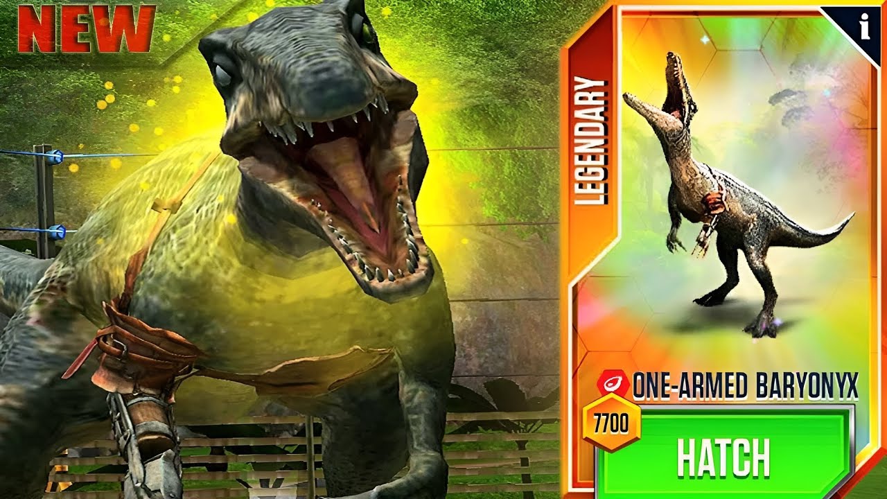 NEW ONE ARMED BARYONYX X3 MAX LEVEL 40 | JURASSIC WORLD THE GAME