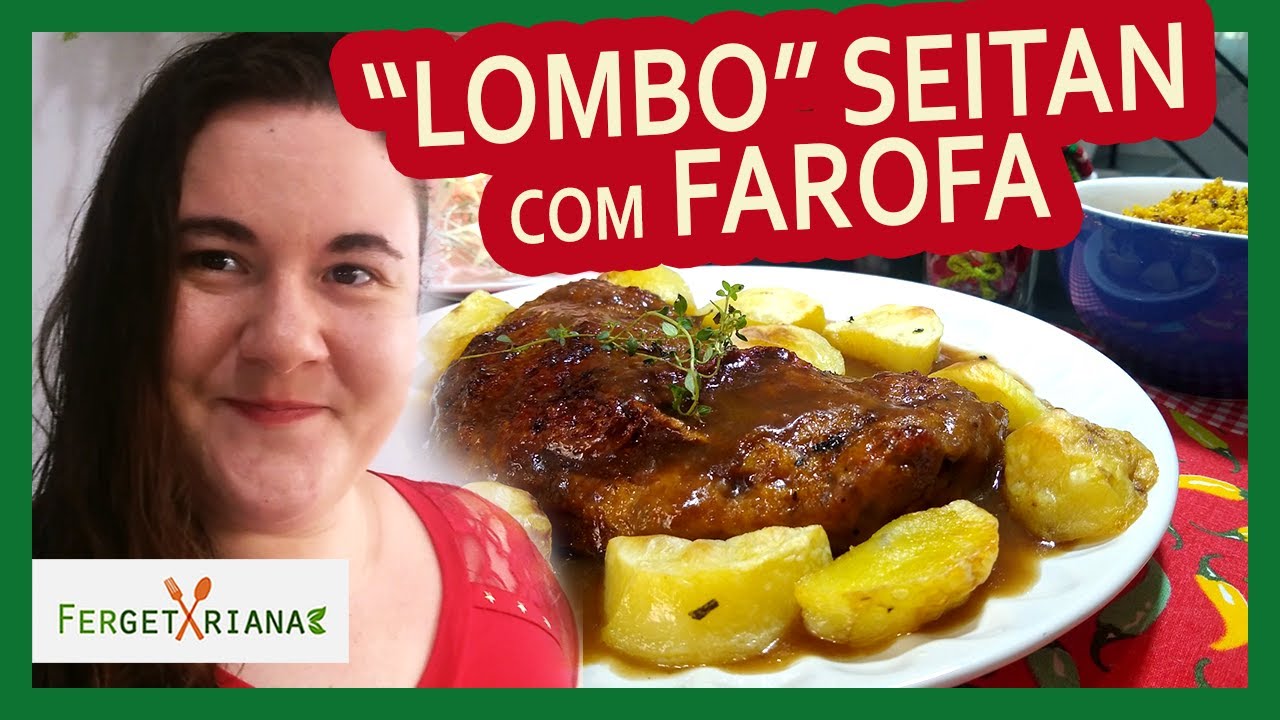LOMBO VEGANO (SEITAN) RECHEADO COM FAROFA