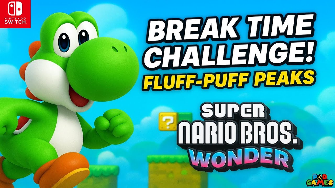 Super Mario Bros. Wonder (Nintendo Switch)–Yoshi’s Break Time Challenge! ☁️ Fluff-Puff Peaks–#mario 