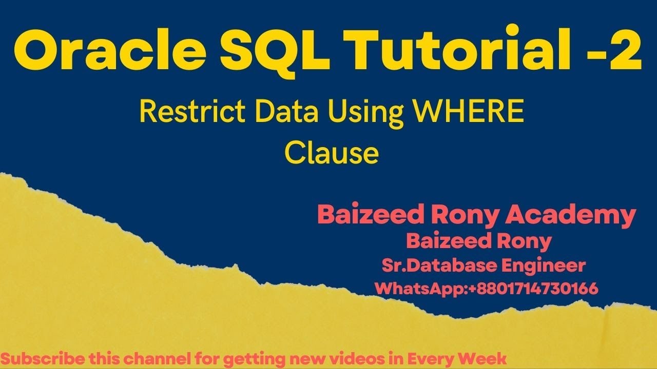 SQL Tutorial 2 - The WHERE Clause