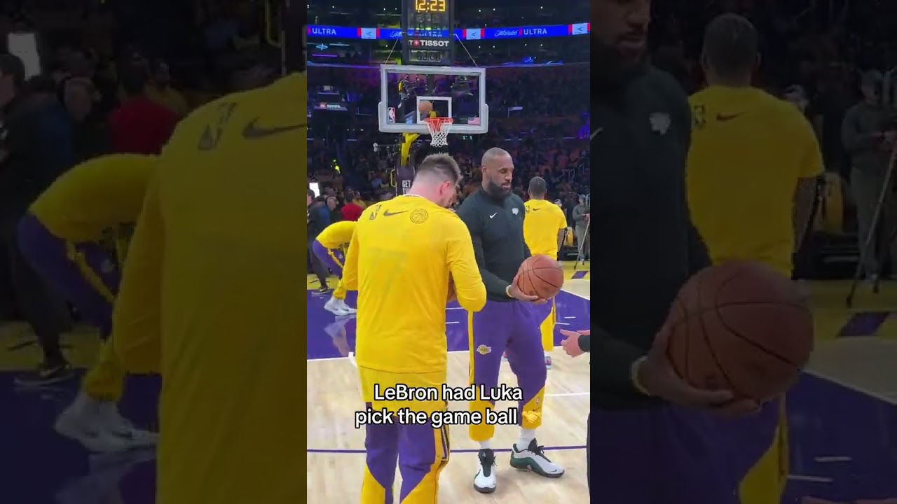 Luka choosing the game ball in his Lakers debut ♨️