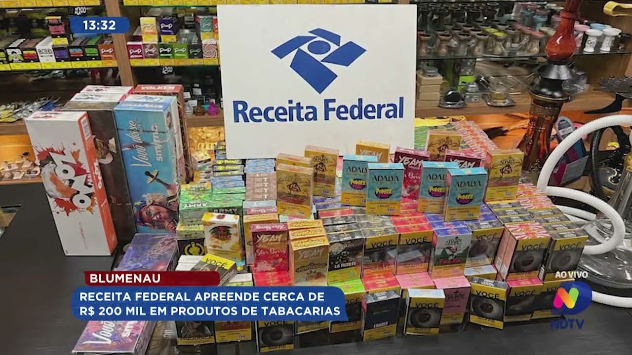 Receita federal apreende cerca de R$ 200 mil em produtos de tabacarias
