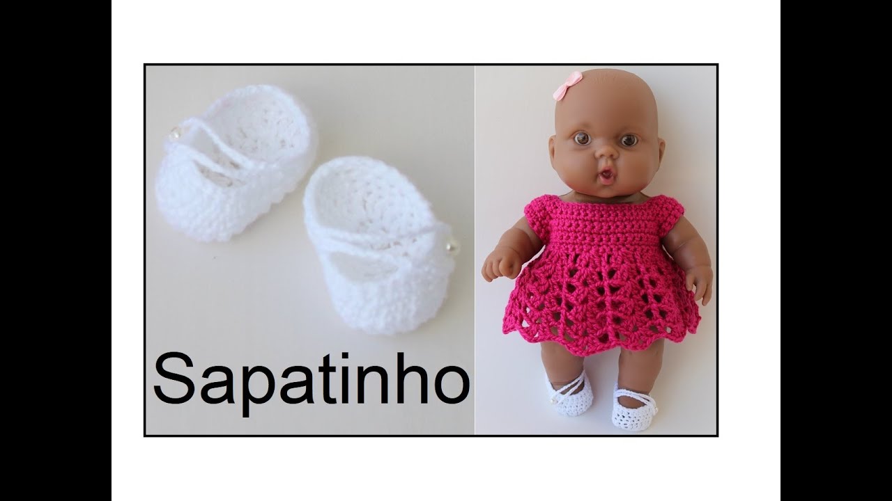 Sapatinho em crochê para boneca bebê - Passo a passo
