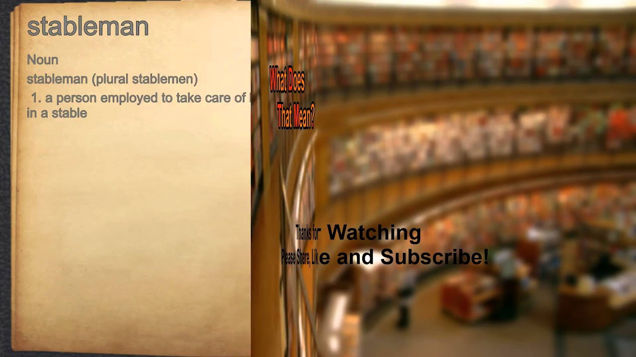 What does stableman mean?